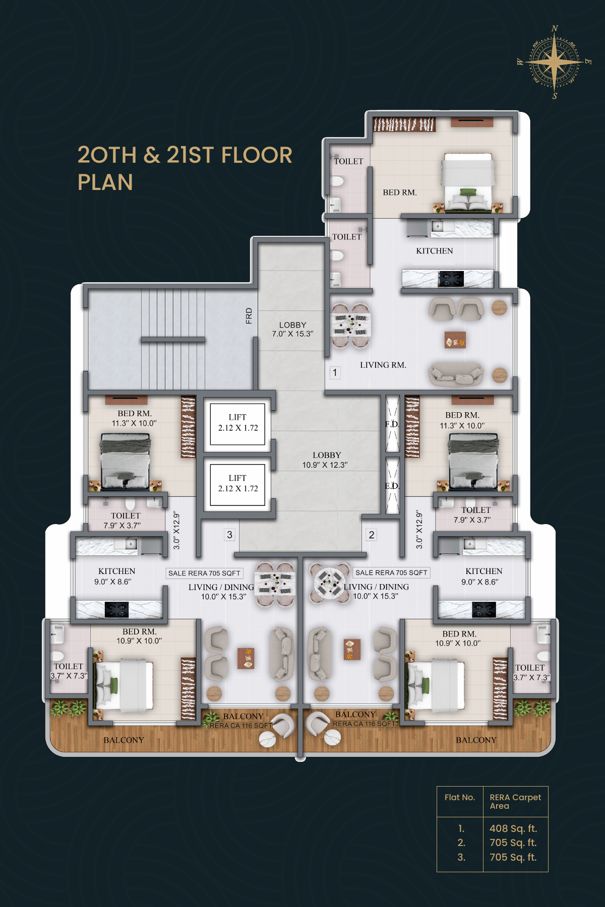20th and 21st floor plan
